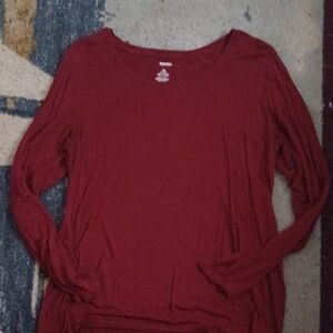 Women's Red Long Sleeve Top